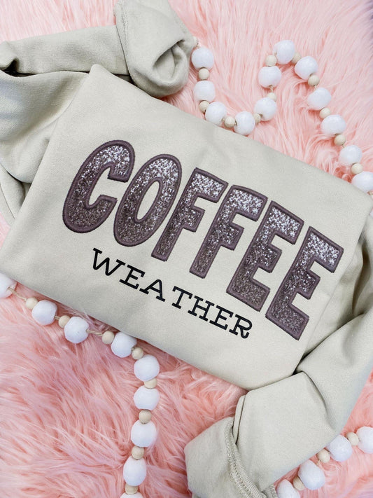 Coffee Weather Glitter Sweatshirt