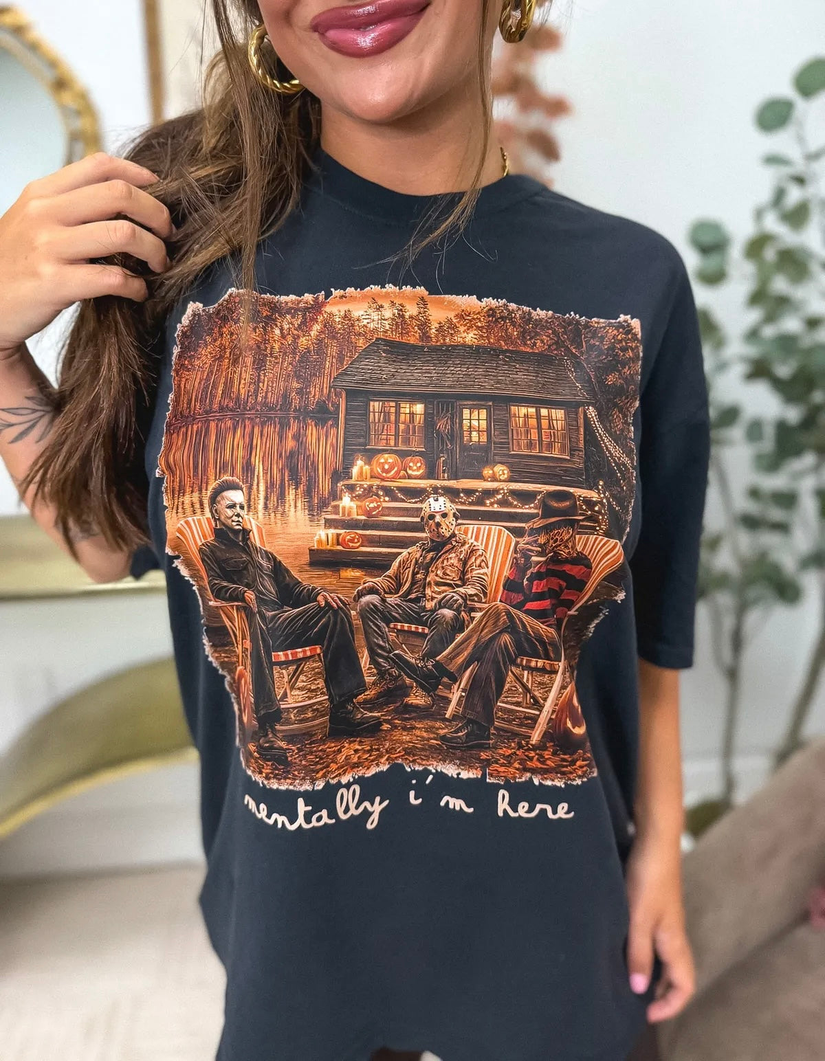 Halloween Boys Mentally I’m Here Tee