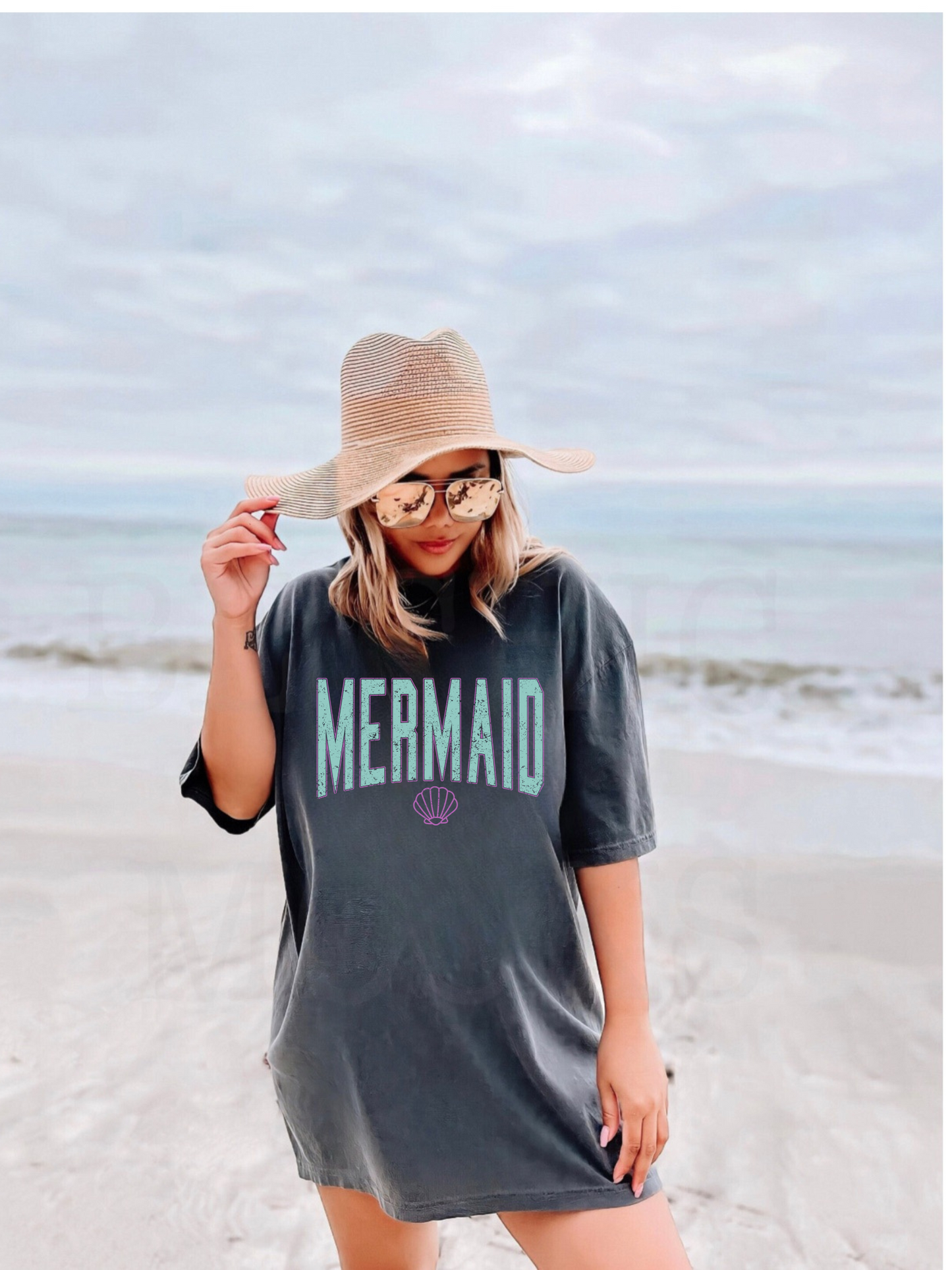 Mermaid Shell Distressed Tank/Tee