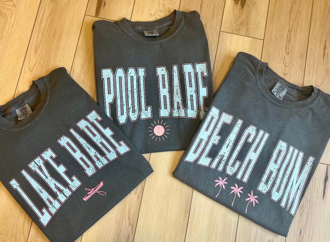 POOL BABE TEE (Charcoal)