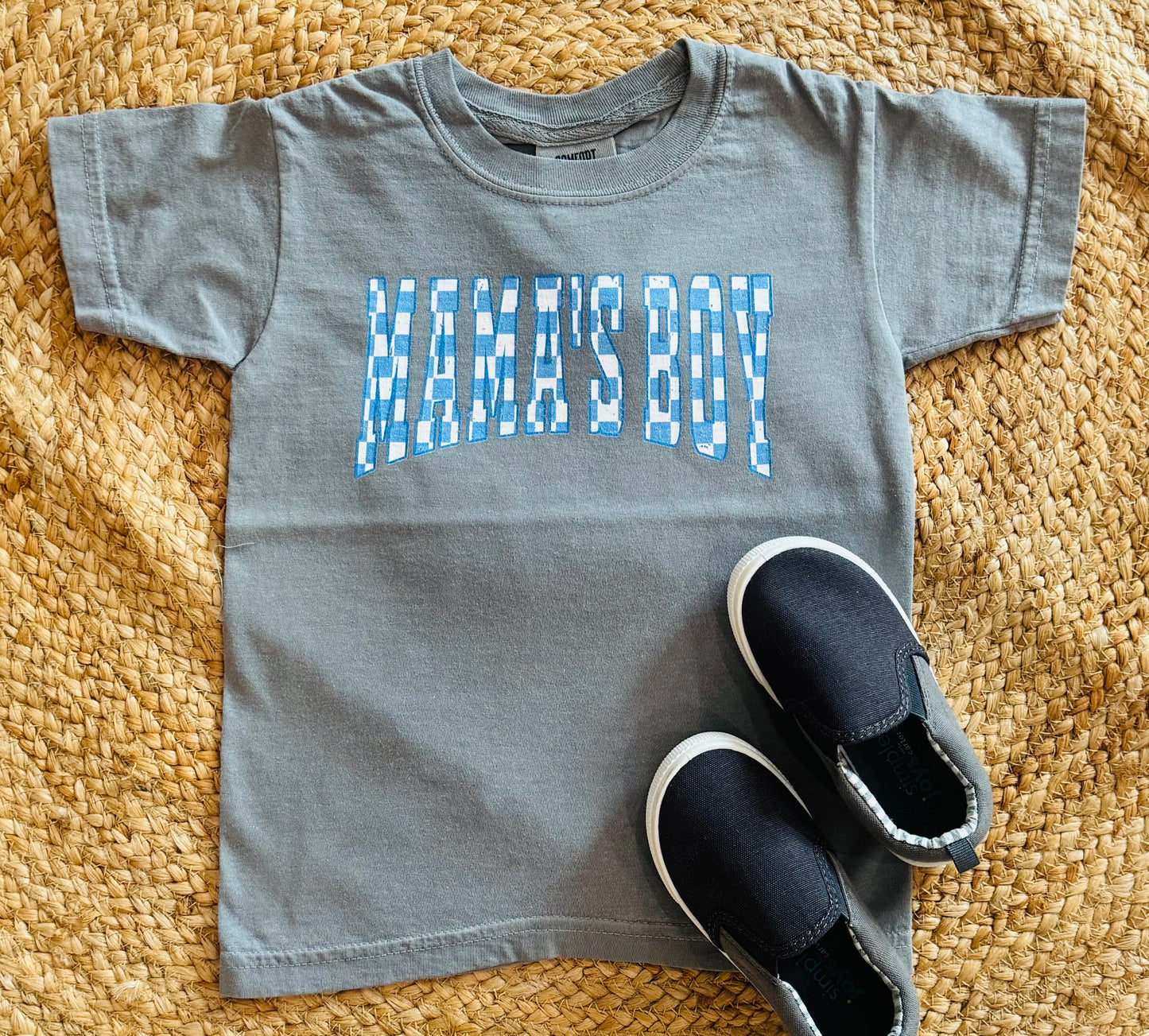Checkered Mama’s Boy Tee