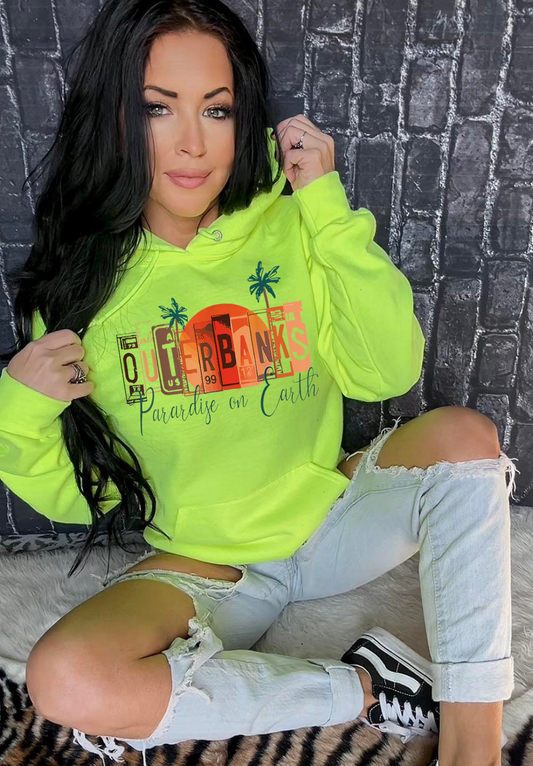 OBX License Plate NEON Tee/Hoodie