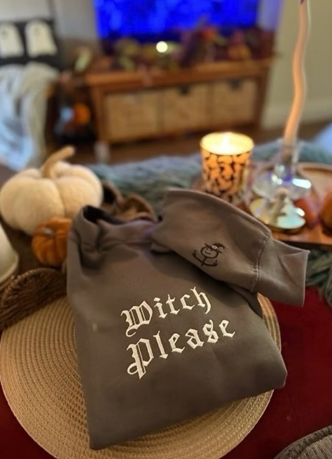 Witch Please Embroidered Crewneck