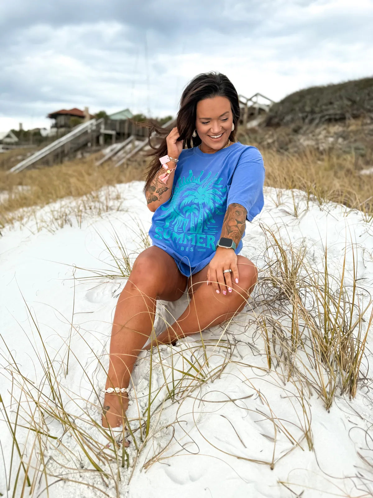 Summer Vibes Ocean Blue Tee