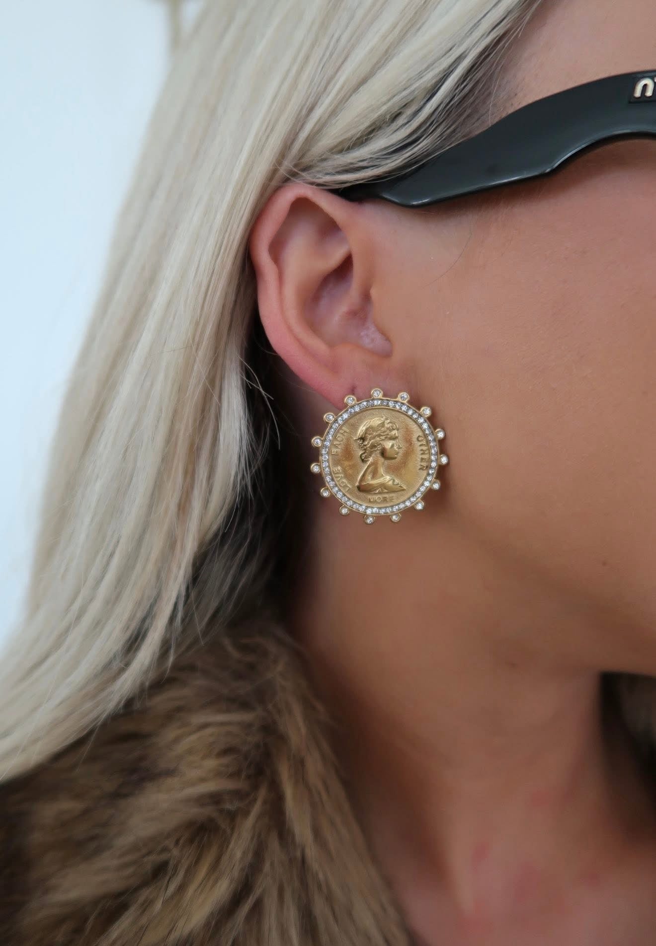 Love Each Other Coin Earrings