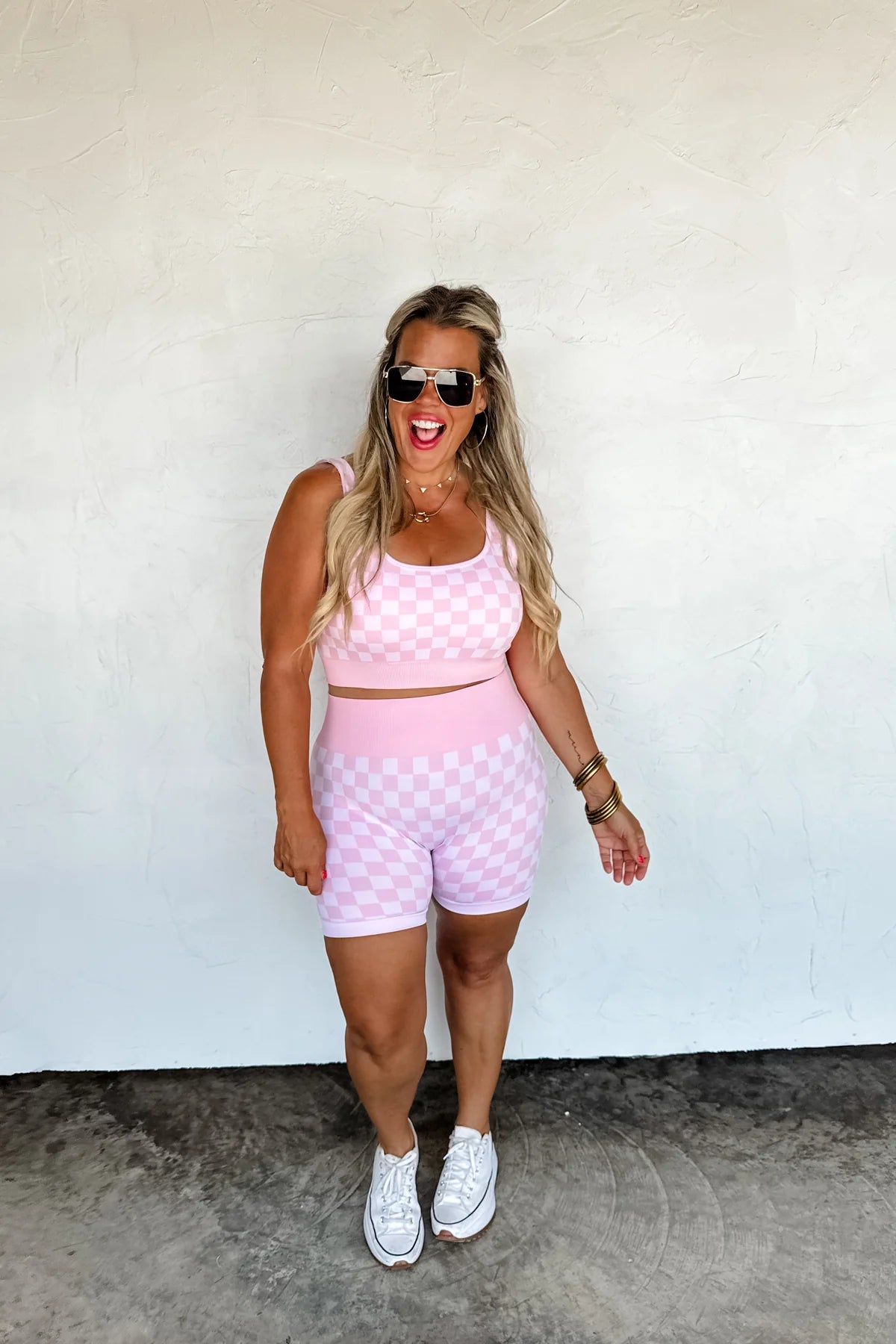 Preorder: Baby Pink Checkered Sets