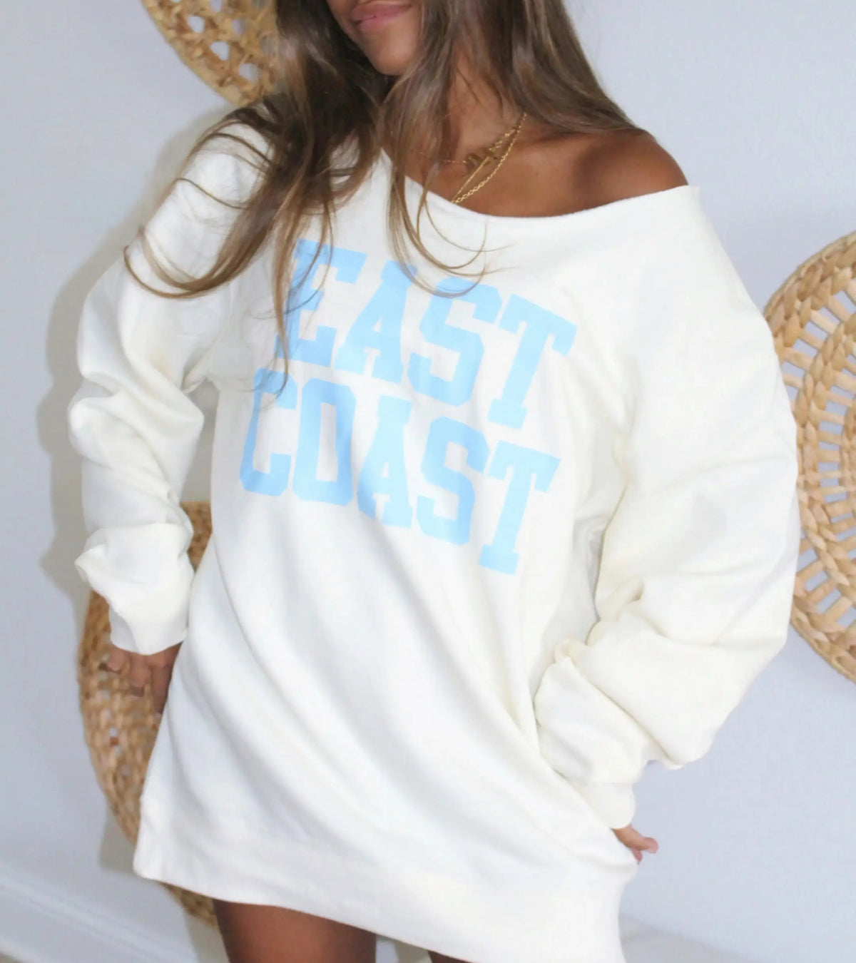 East Coast Off Shoulder Sweatshirt