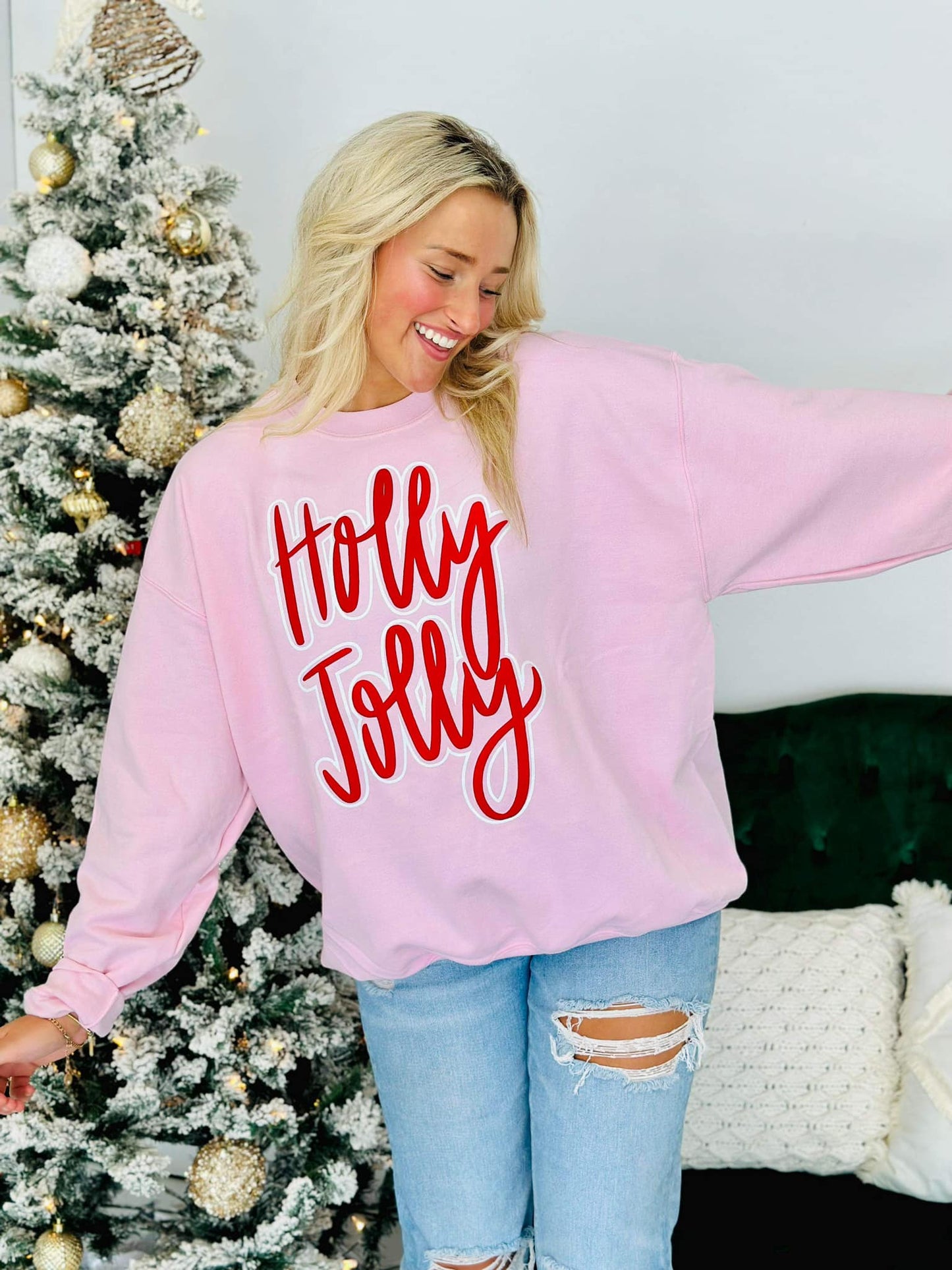Holly Jolly Cursive Double Sweatshirt