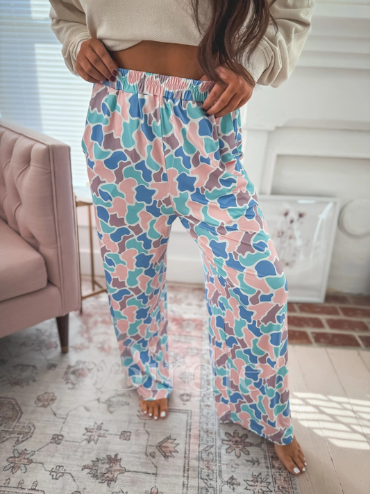 PREORDER Pastel Duck Camo Stretchy Cozy Pants