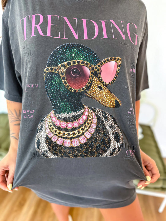 Duck Faux Rhinestone Trending Tee
