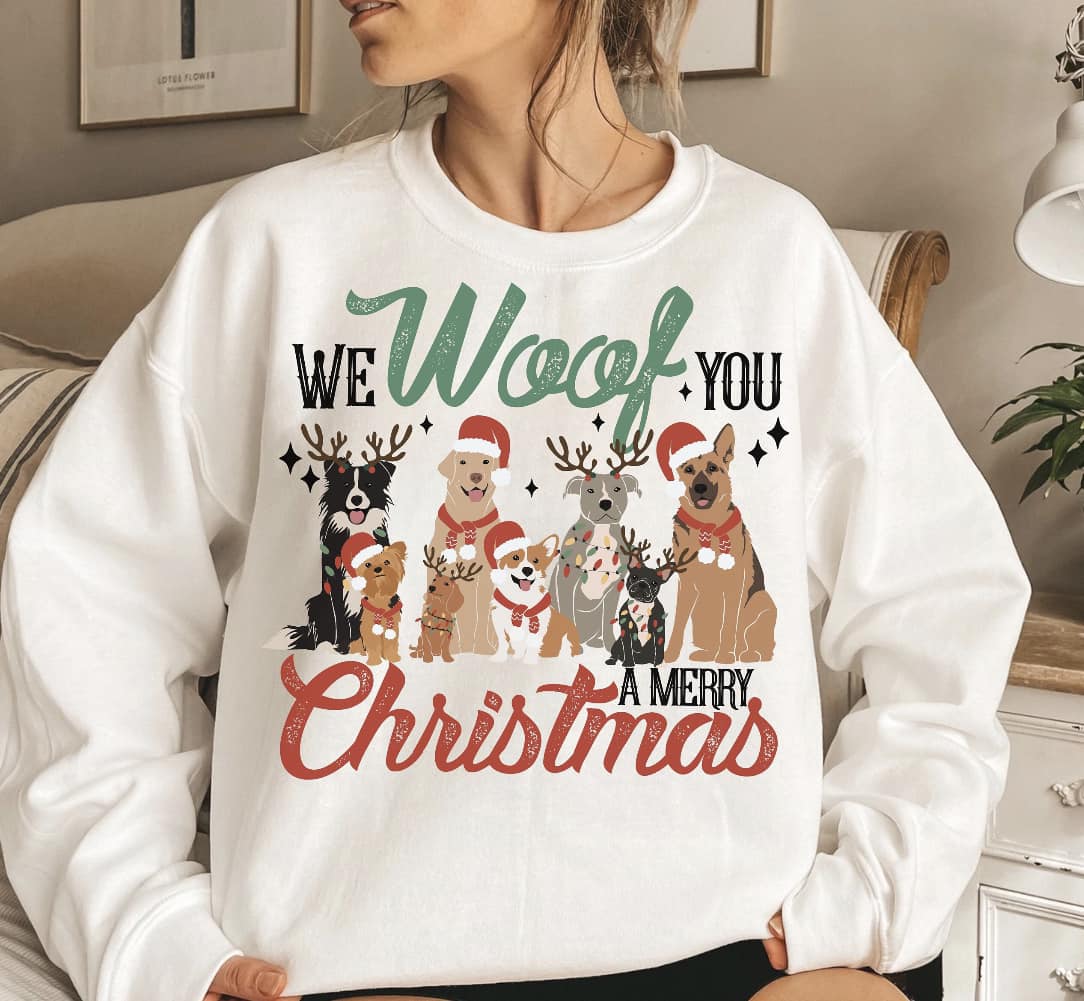 We Wish You A Merry Woofmas Dogs Sweatshirt