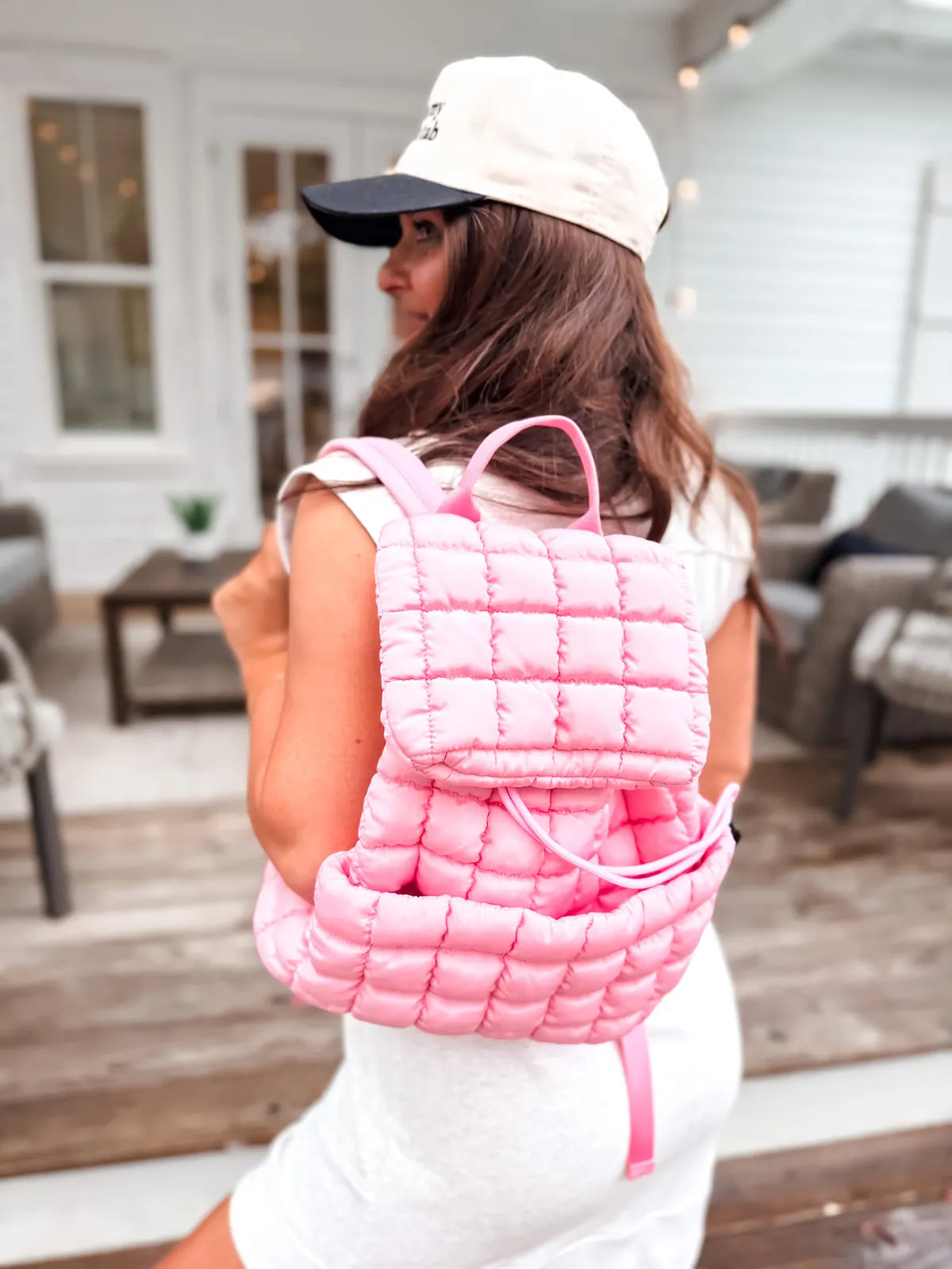 PREORDER Pink Quilted Backpack