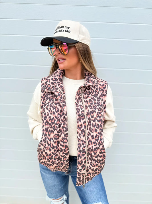 PREORDER Leopard Puffer Vest