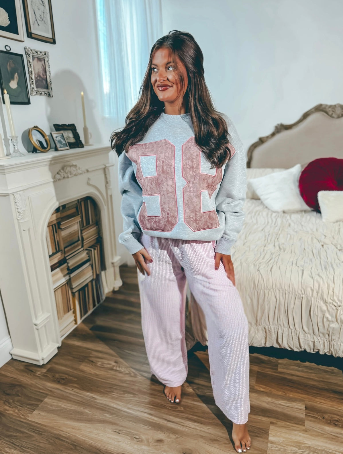 PREORDER 98 Pink Camo & Gray Pullover