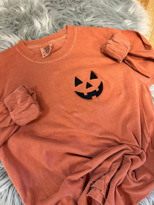 Jack O Lantern Embroidered Long Sleeve