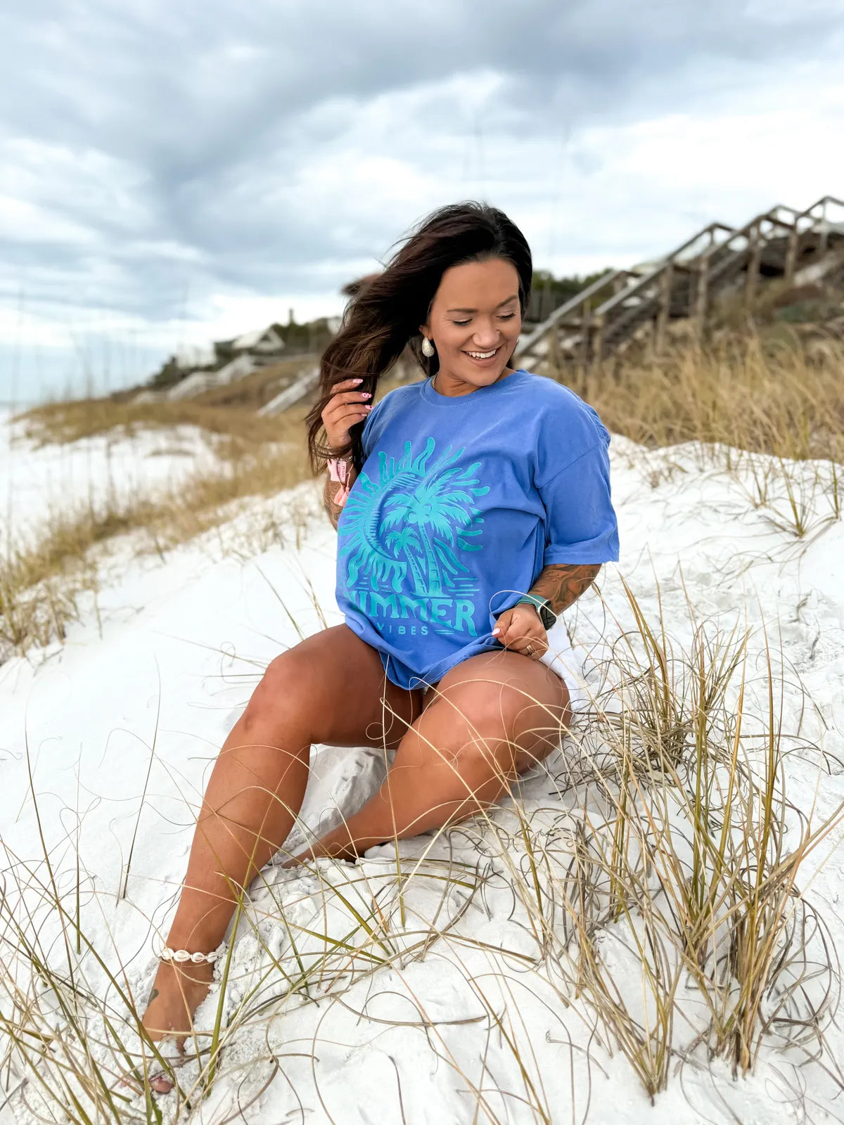 Summer Vibes Ocean Blue Tee