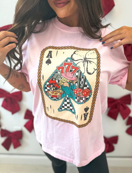 Ace of Spades Baby Pink Tee