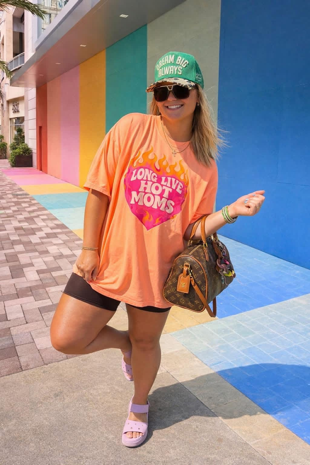 Neon Long Live Hot Moms Tee