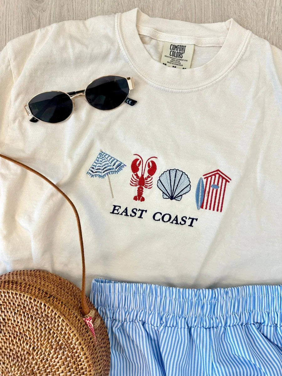Coastal East Coast Embroidered Tee