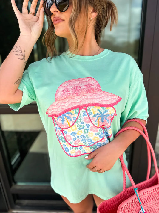 Smiley Beach Hat Tee