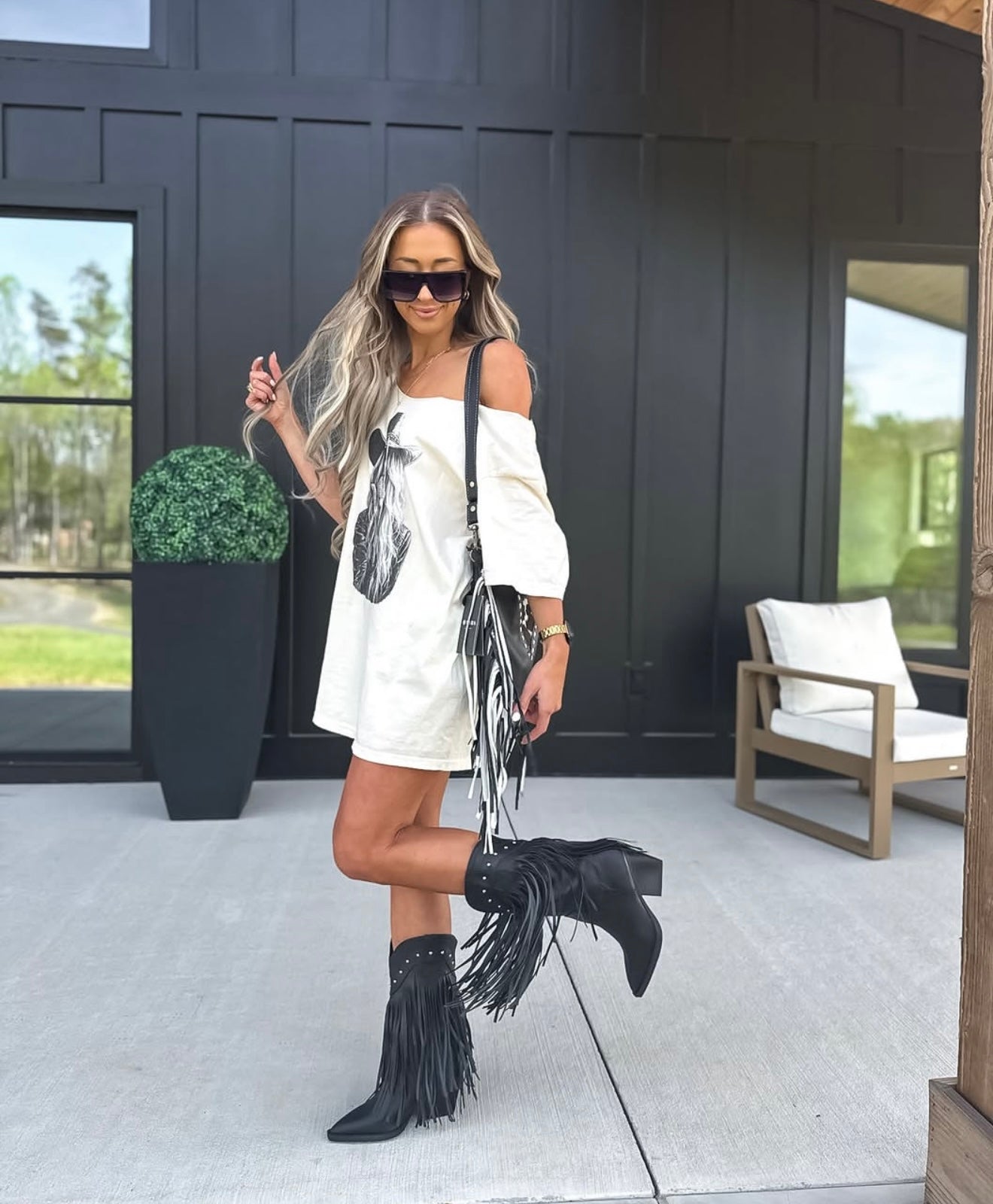 Sassy Western Off Shoulder Tee