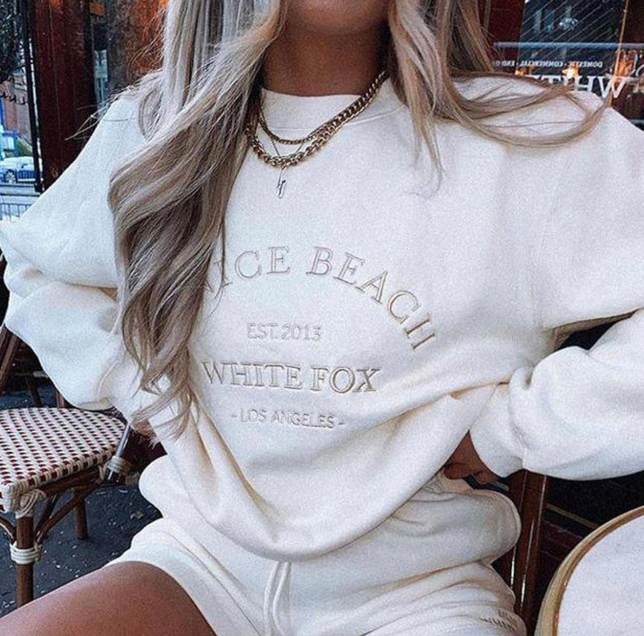 Venice Beach Ivory Crewneck