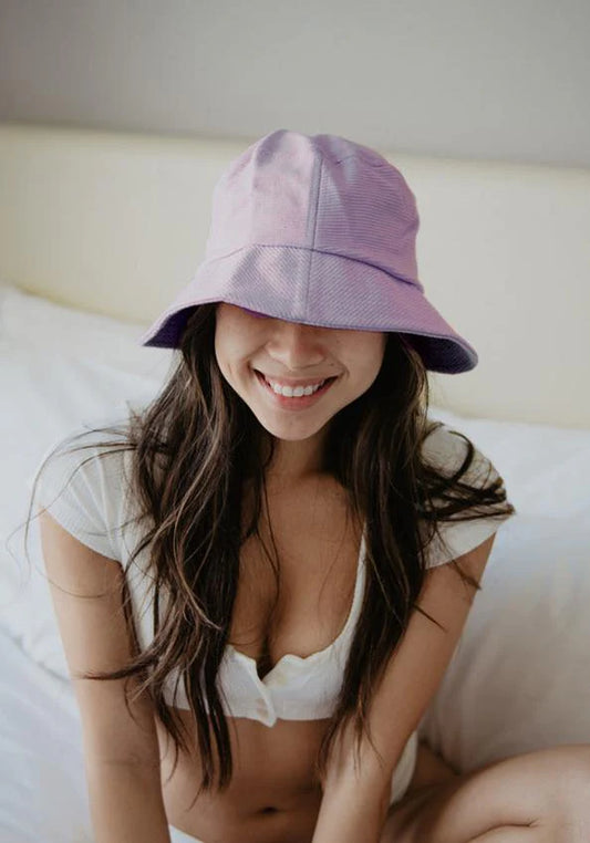 PURPLE CORDUROY BUCKET HAT