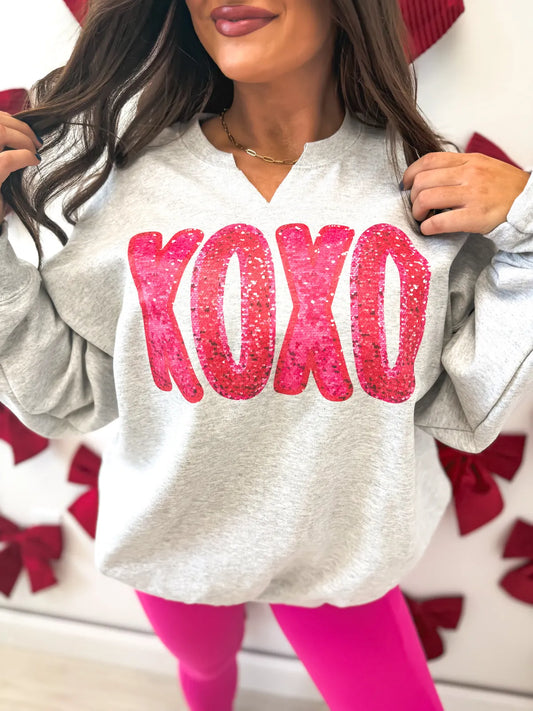 XOXO Glitter Sweatshirt