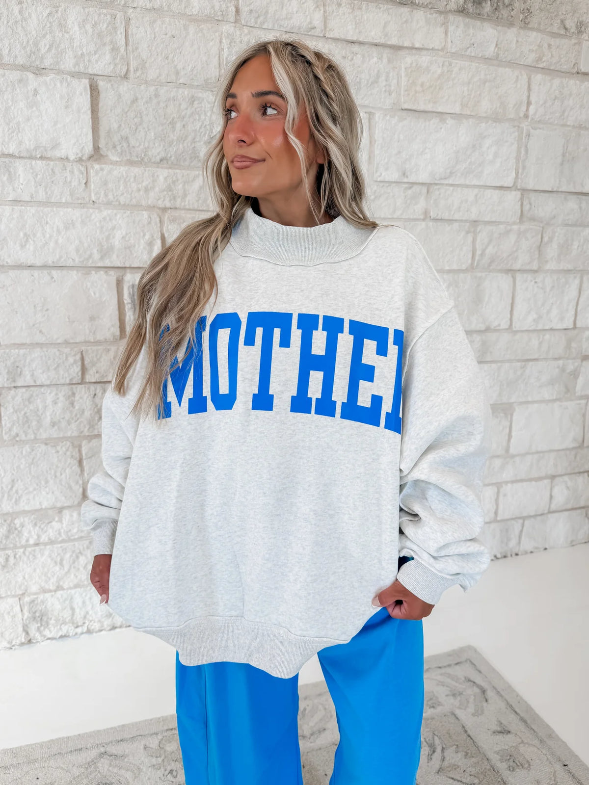 Mother/Cool Mom Reversible Mockneck Sweatshirt