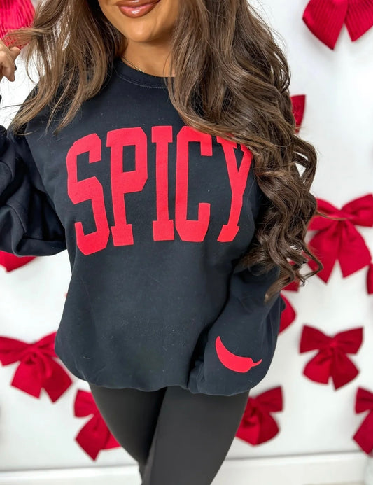 Spicy Black Puff Sweatshirt
