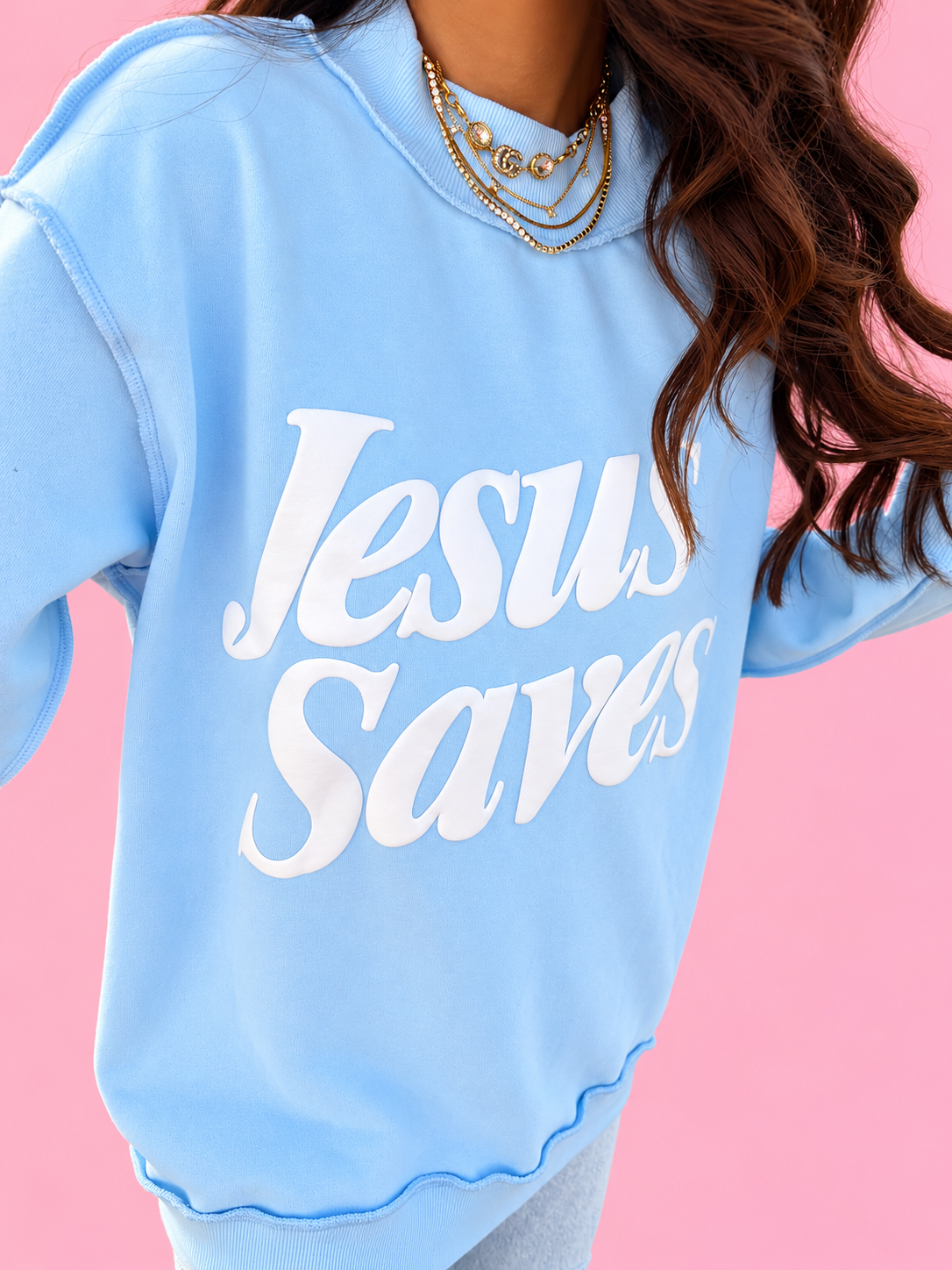 Jesus Saves Mock Neck