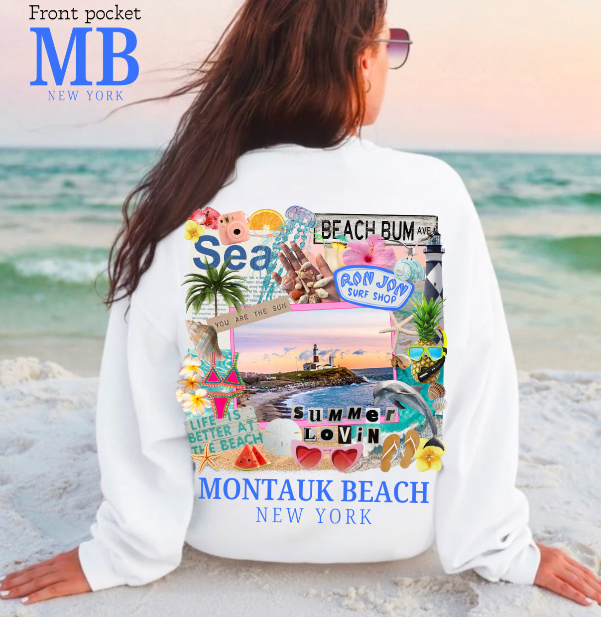 Montauk Beach Collage Tee/Sweatshirt