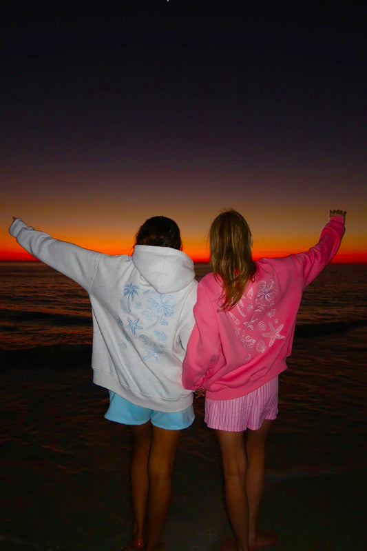 Preorder Hibiscus Tropical Pink Embroidered Sweatshirt