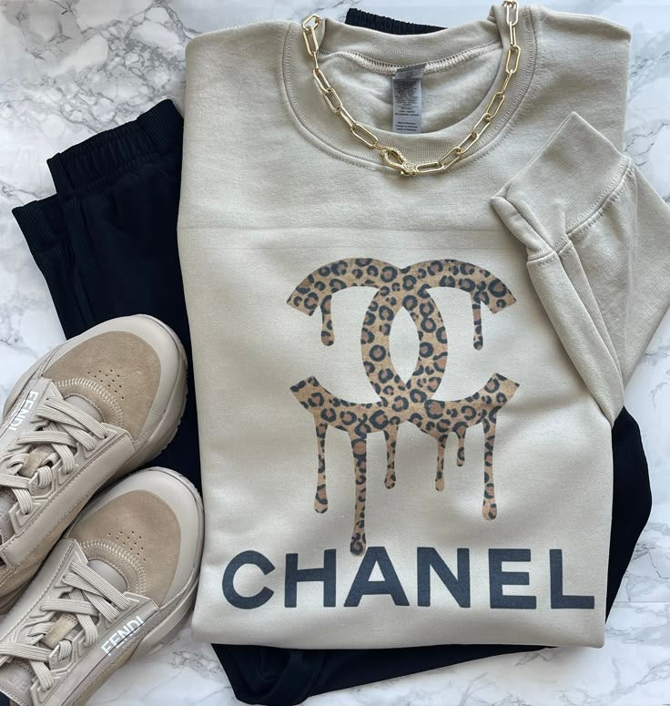 Preppy Leopard Drip Sweatshirt