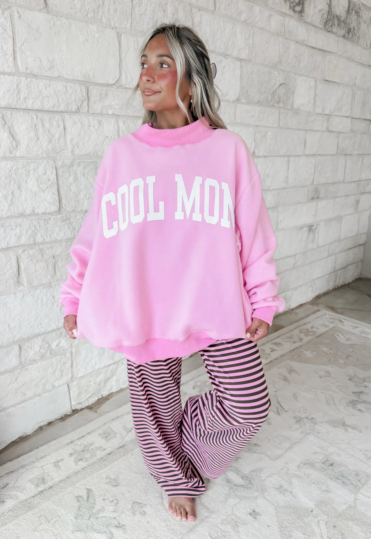 Mother/Cool Mom Reversible Mockneck Sweatshirt
