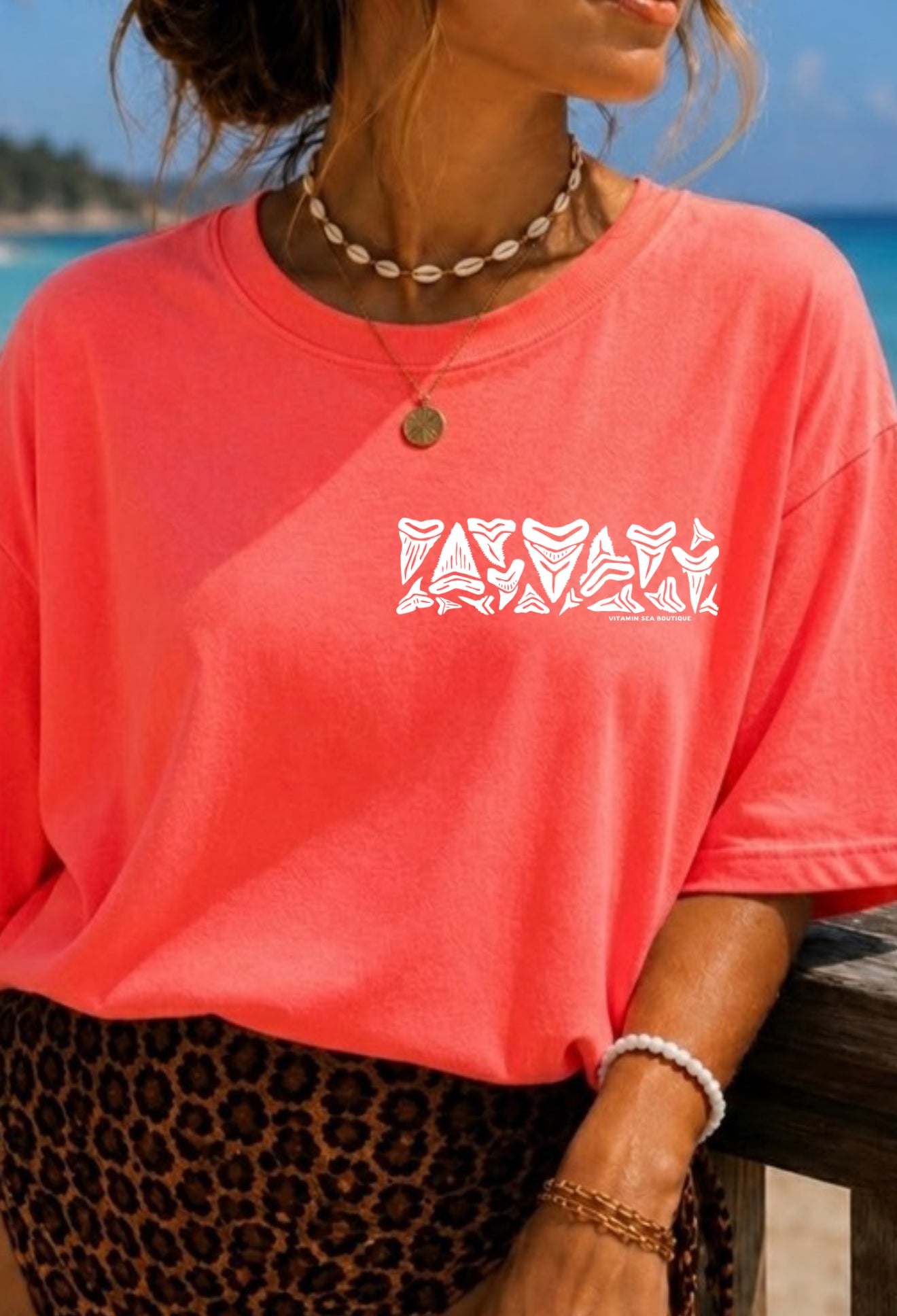 Follow the Current Coral Coastal Tee