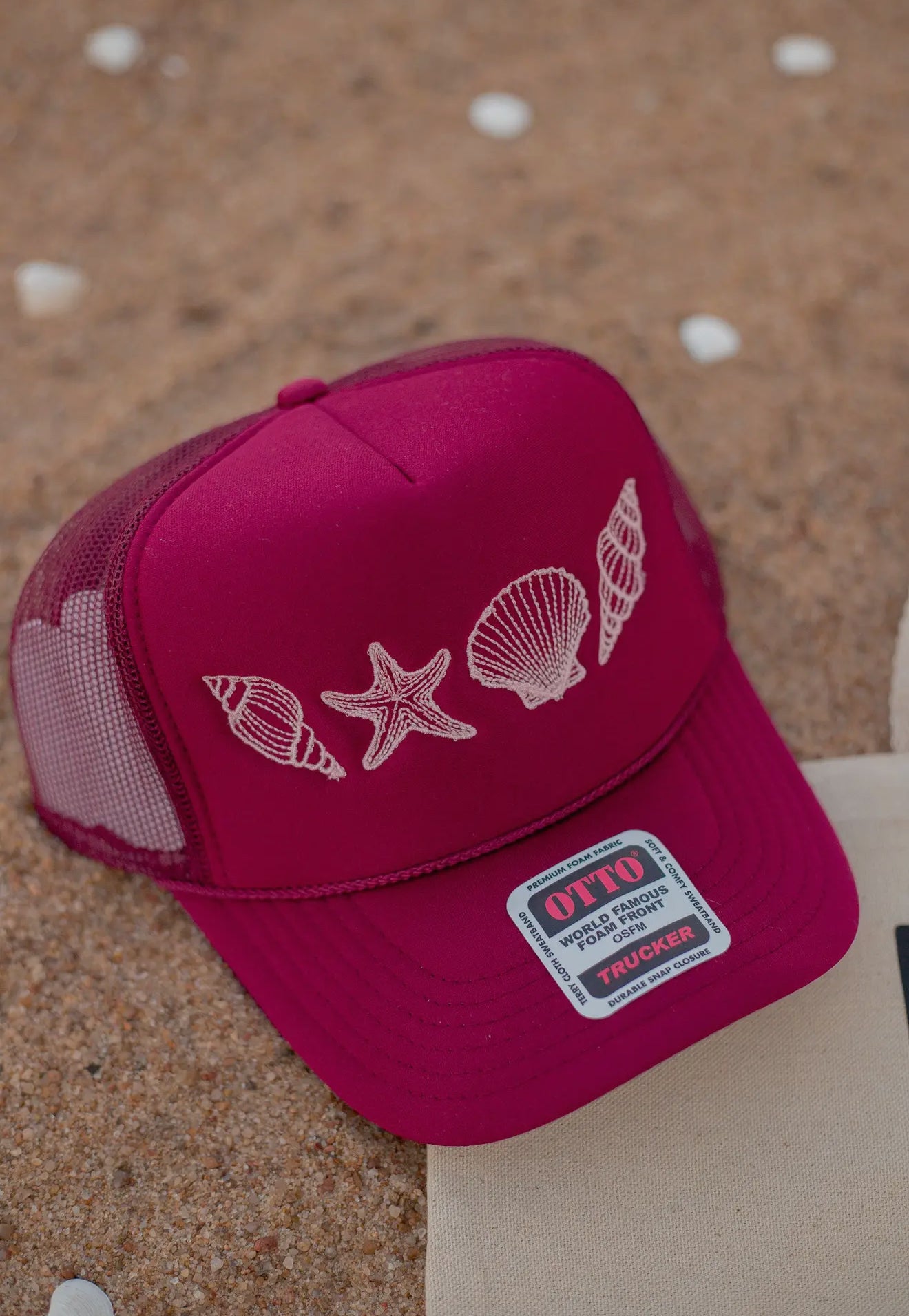 Embroidered Shell Hat