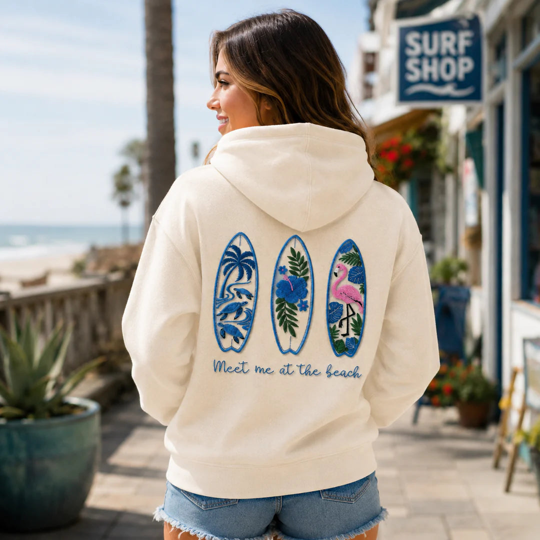 Meet Me at the Beach Surfboard Hoodie