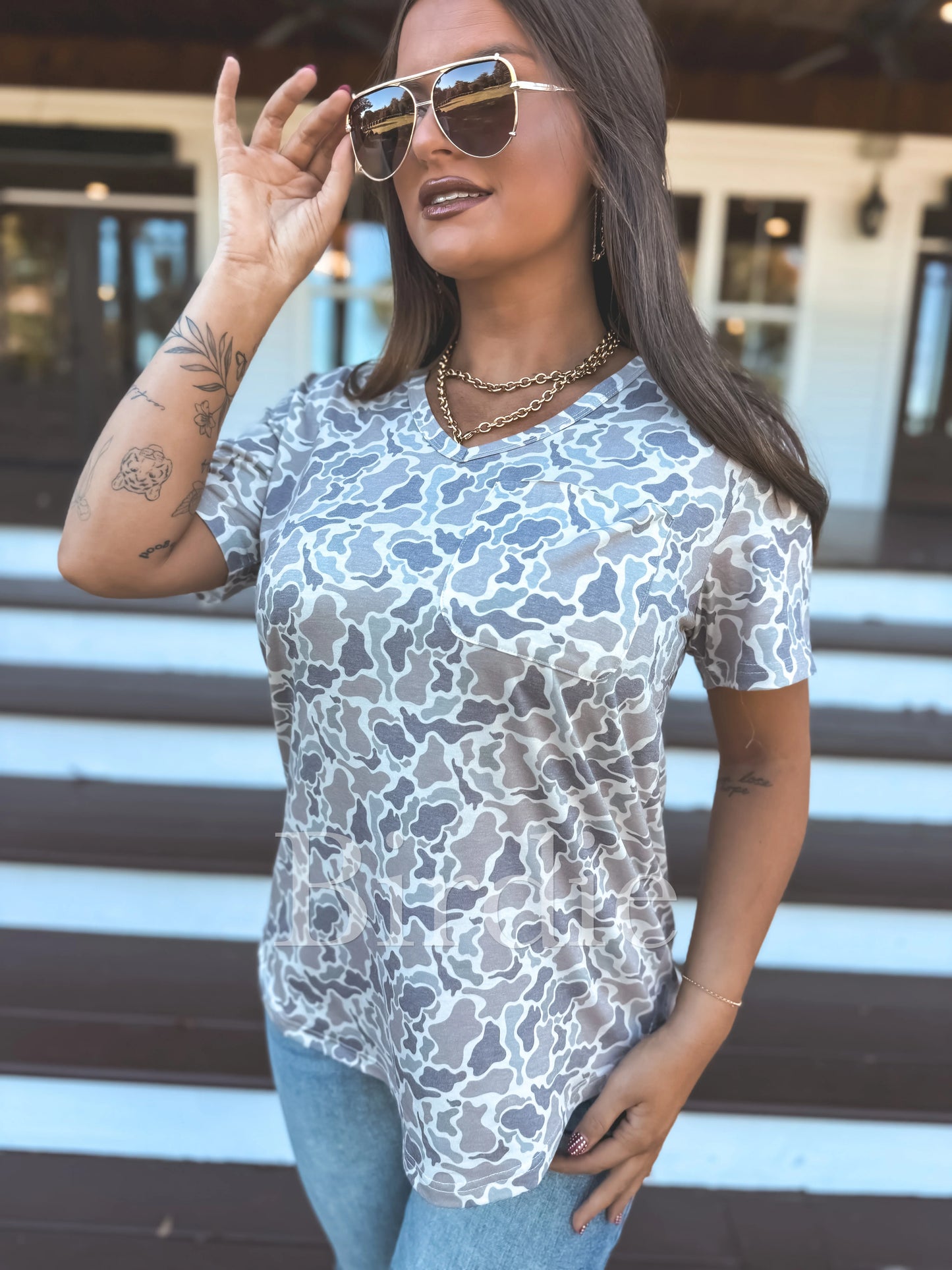 PREORDER Duck Camo V Neck Tee