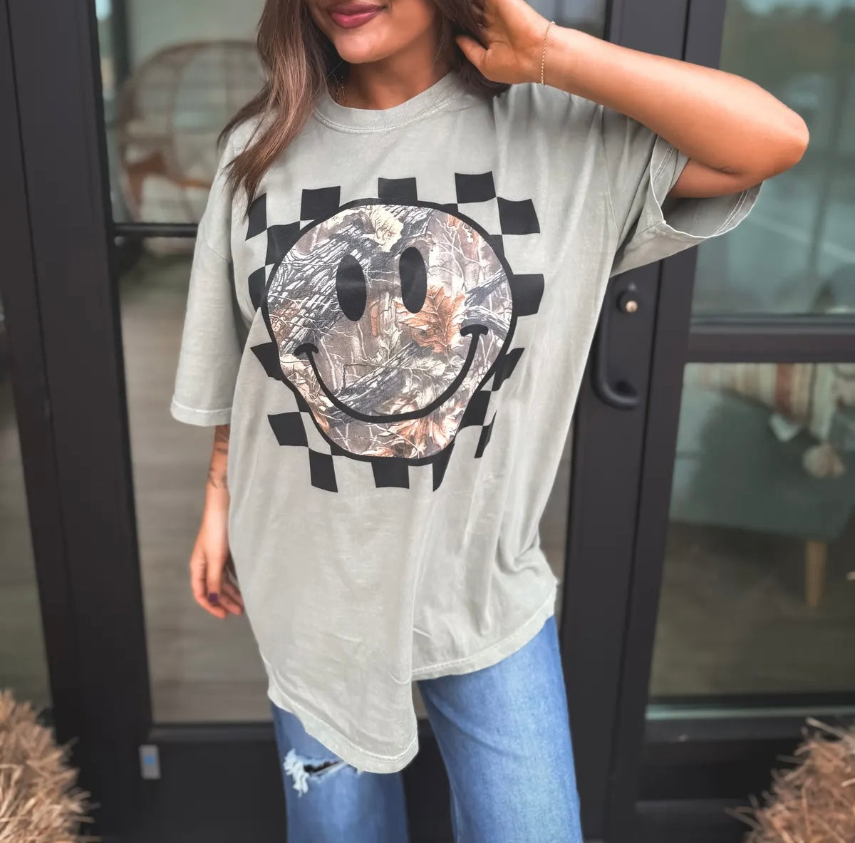 Camo Smiley Sandstone Tee