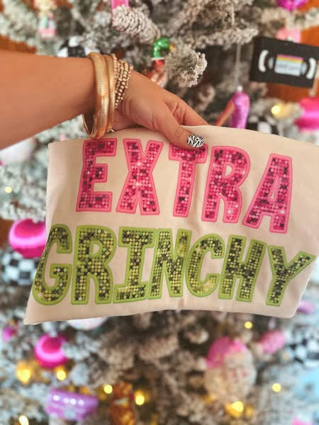 Extra Grinchy Faux Glitter Tee