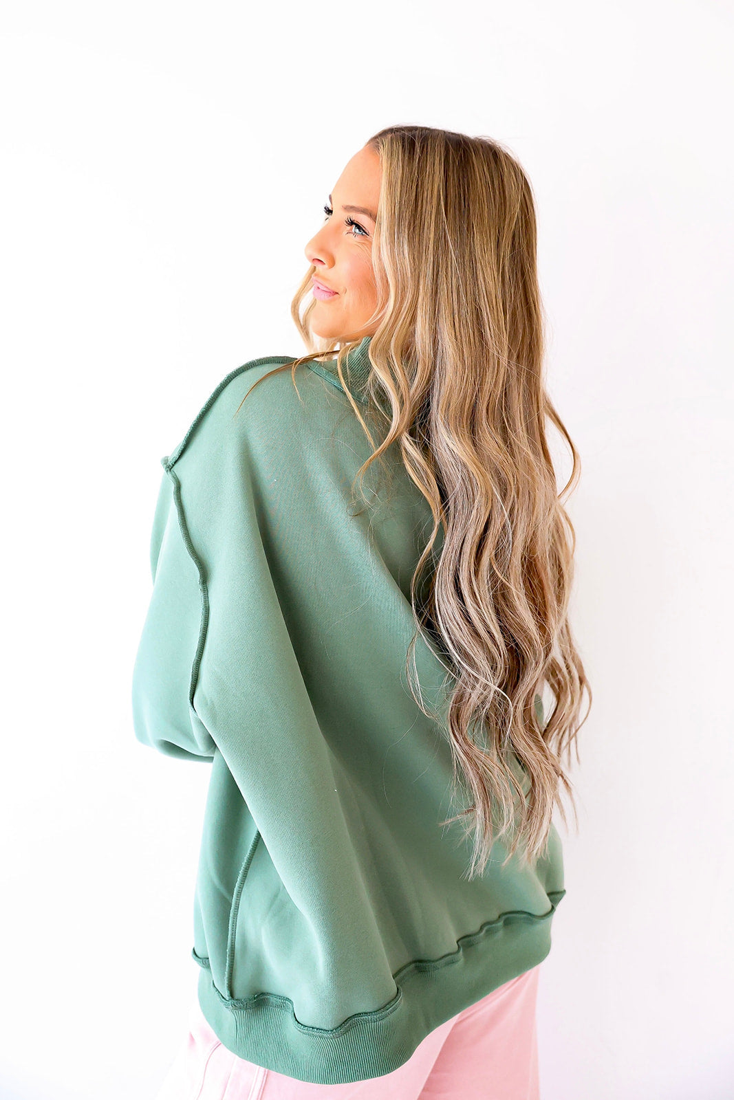 Dillydally Sage Mockneck Sweatshirt