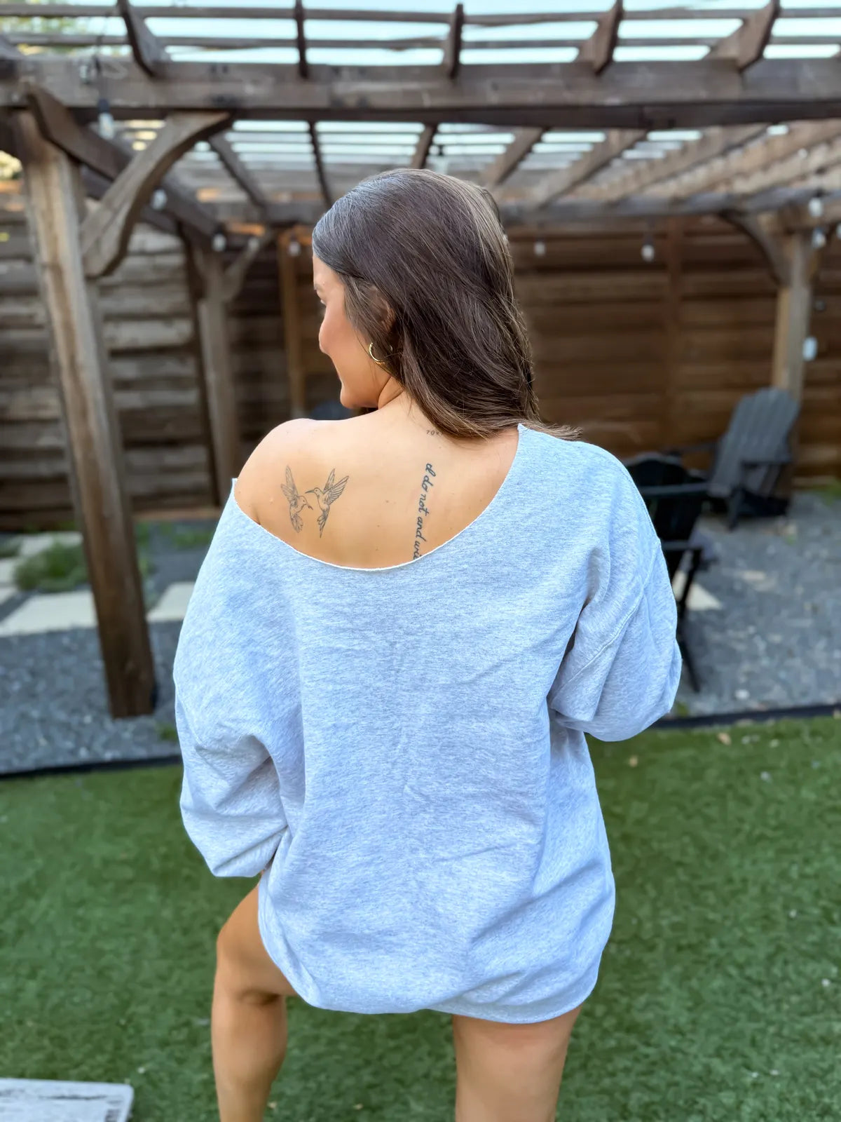 Hamptons Off Shoulder Crewneck