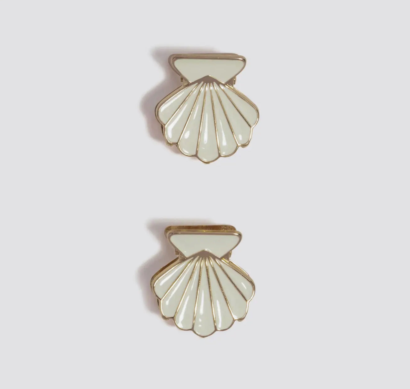 Clamshell Metal Hair Clips - 2pc Set