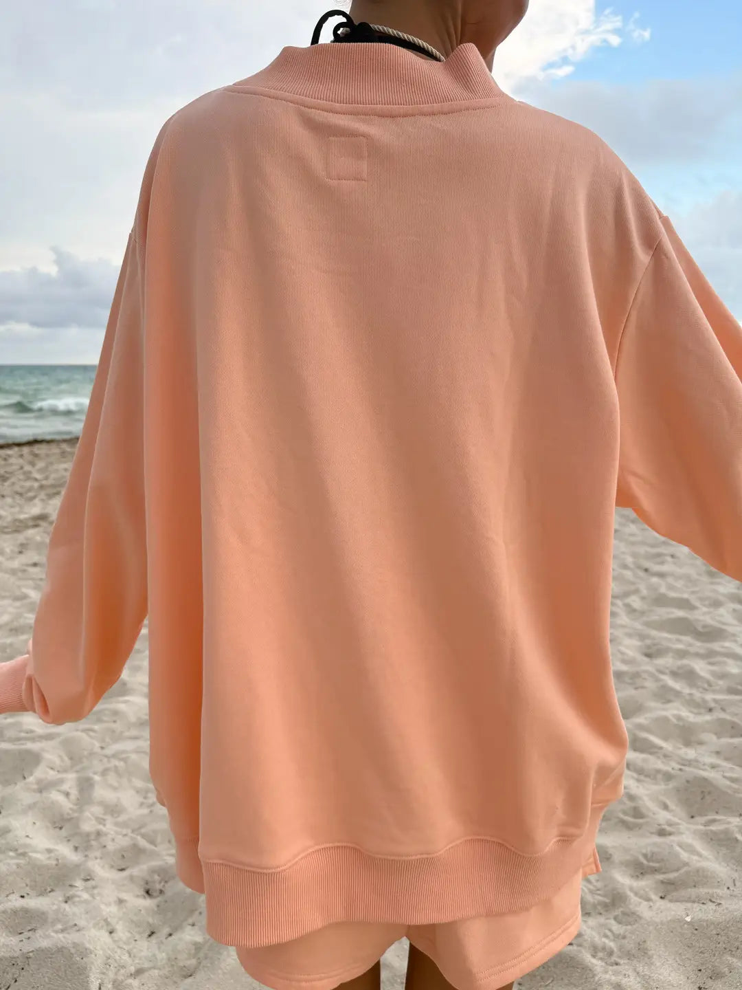 PREORDER Papaya Sunkissed Embroidered Mockneck Sweatshirt