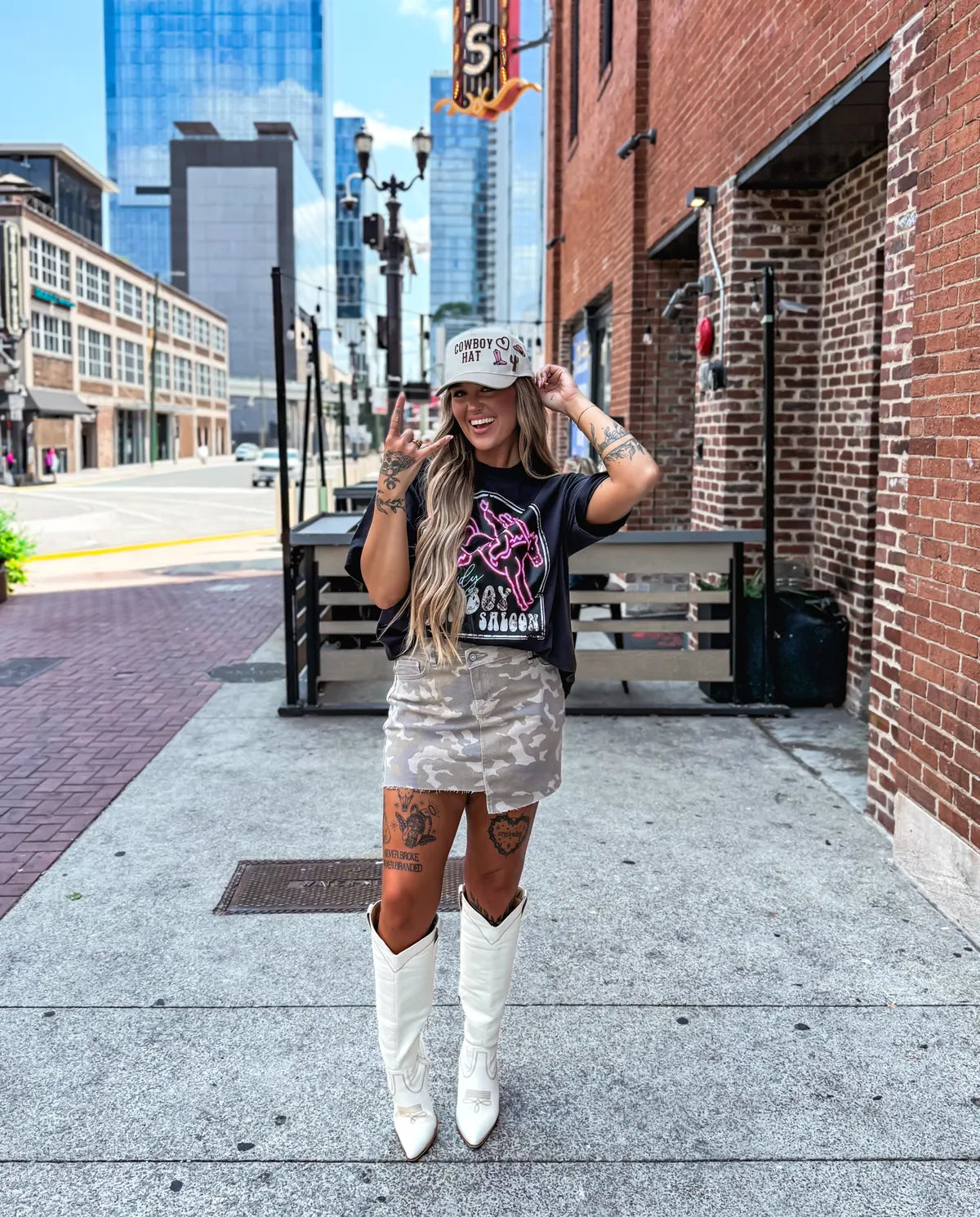 Rowdy Neon Cowboy Saloon Tee