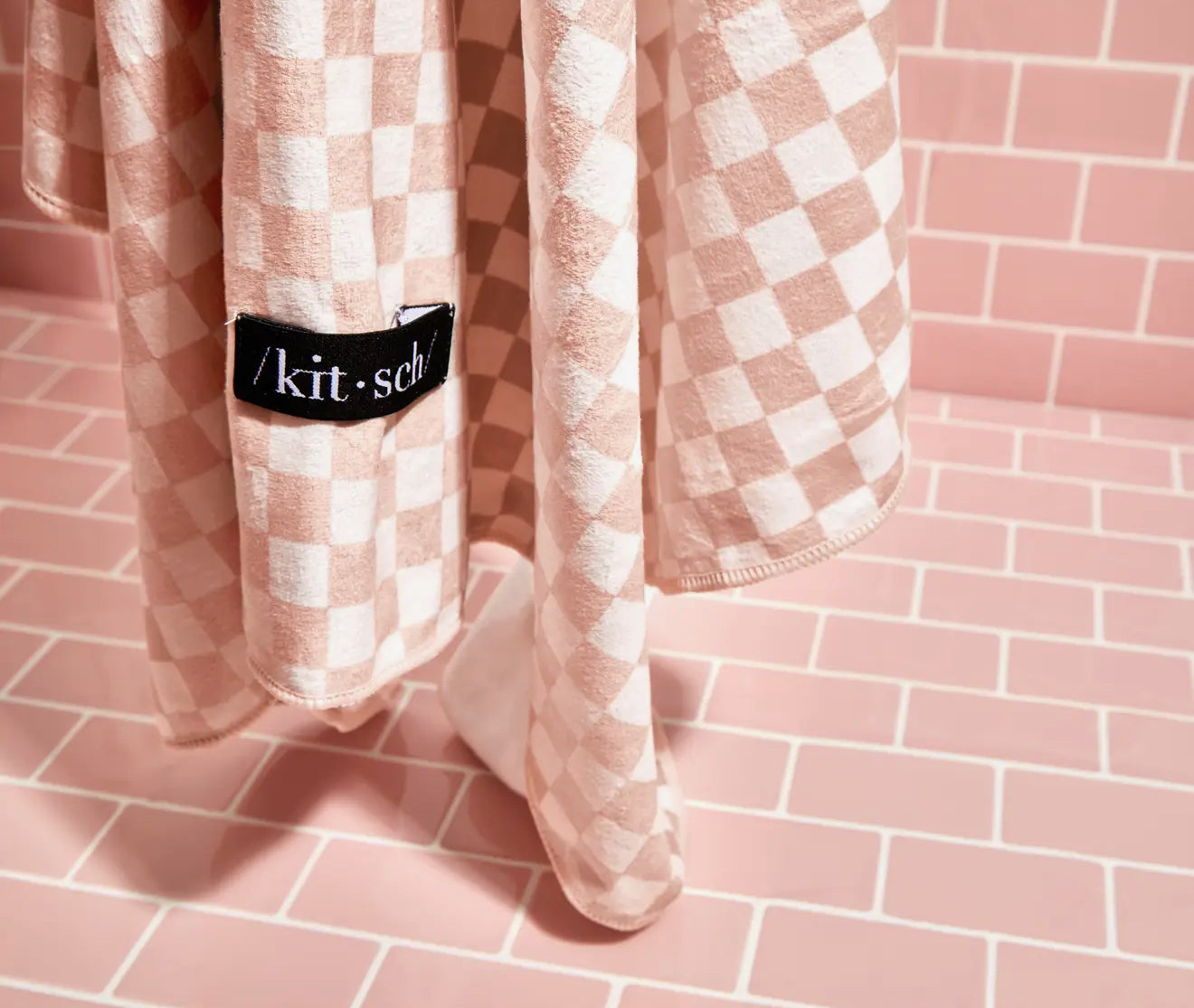 Neutral Checkered Quick Dry Hair Towels