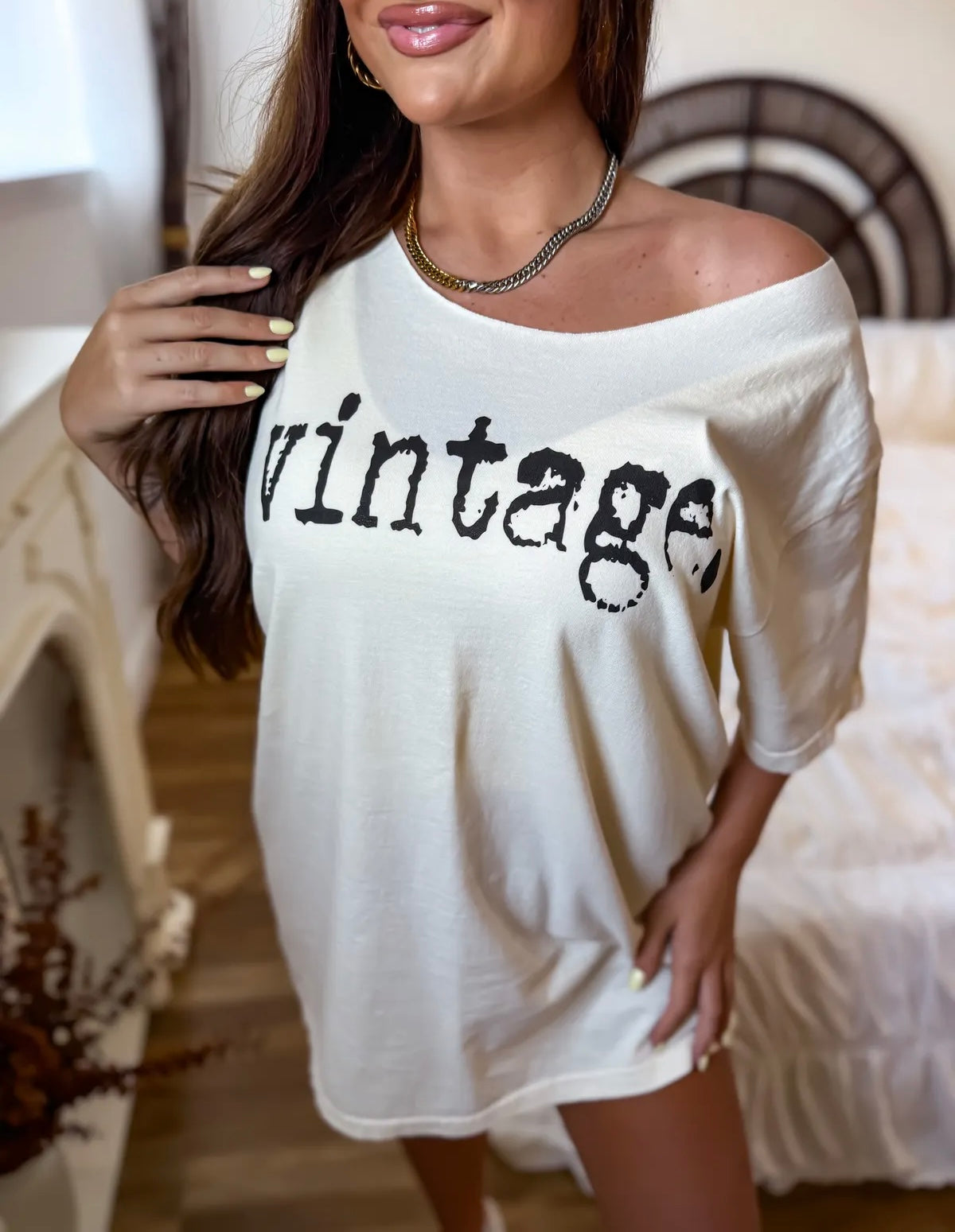 Vintage Off Shoulder Tee