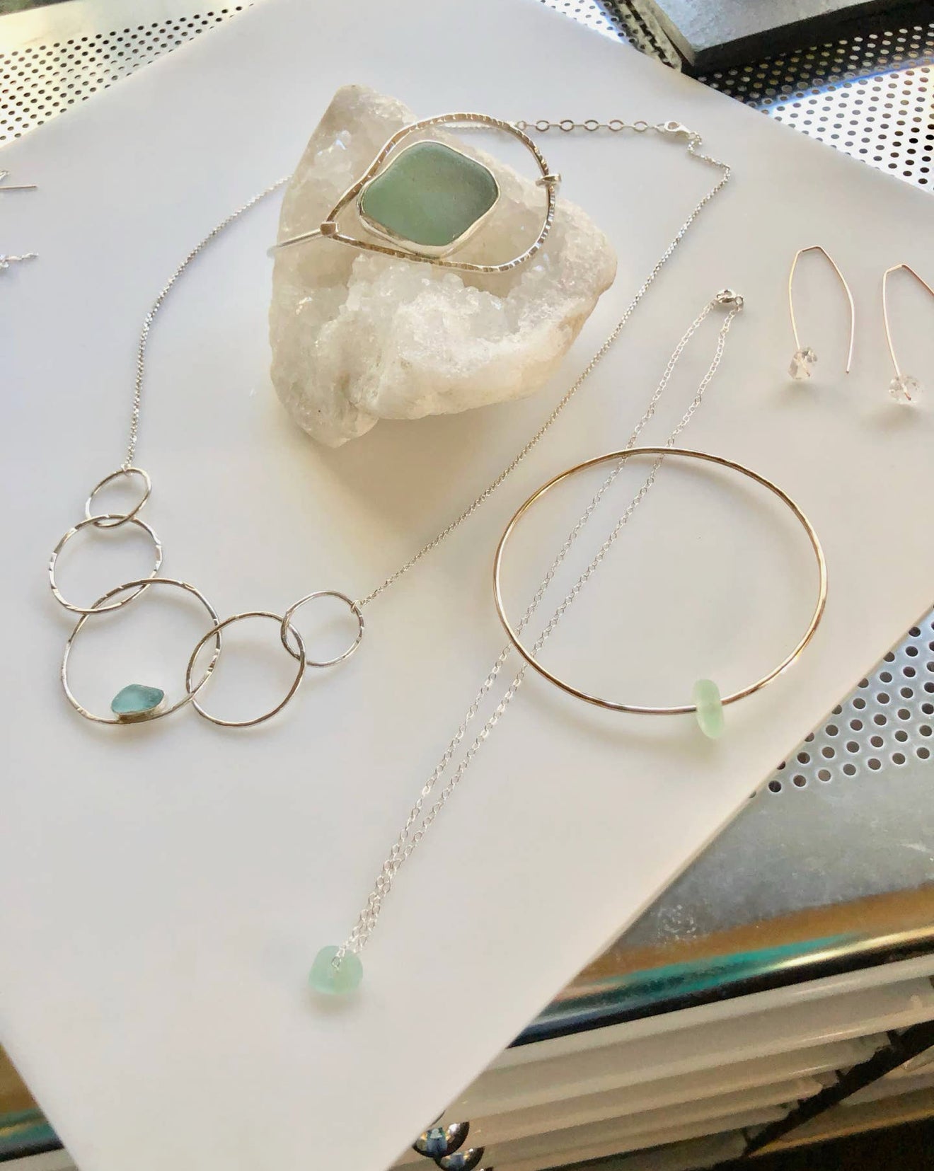 Floating Dainty Seaglass Necklace