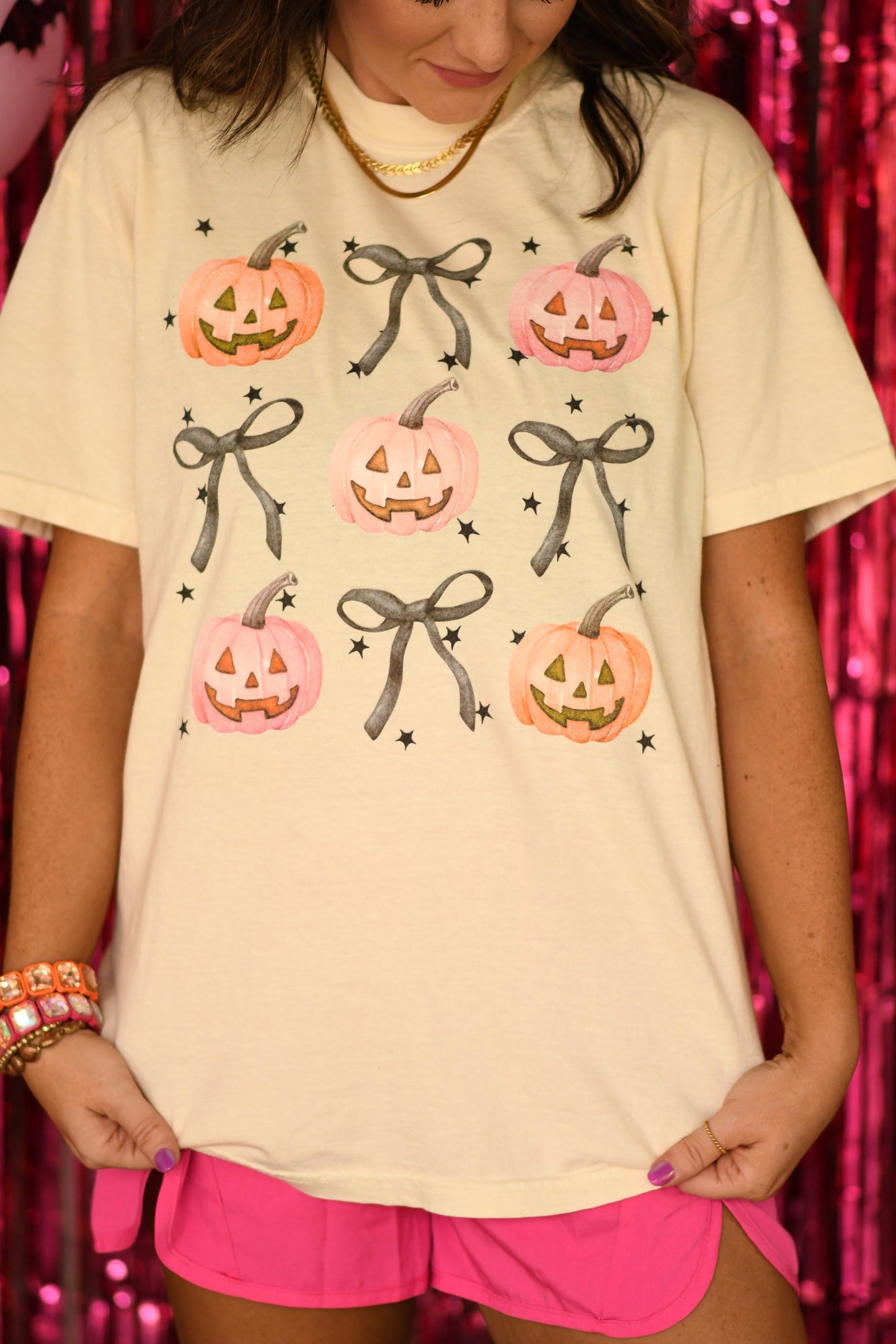 Pink Pumpkins & Bows Tee